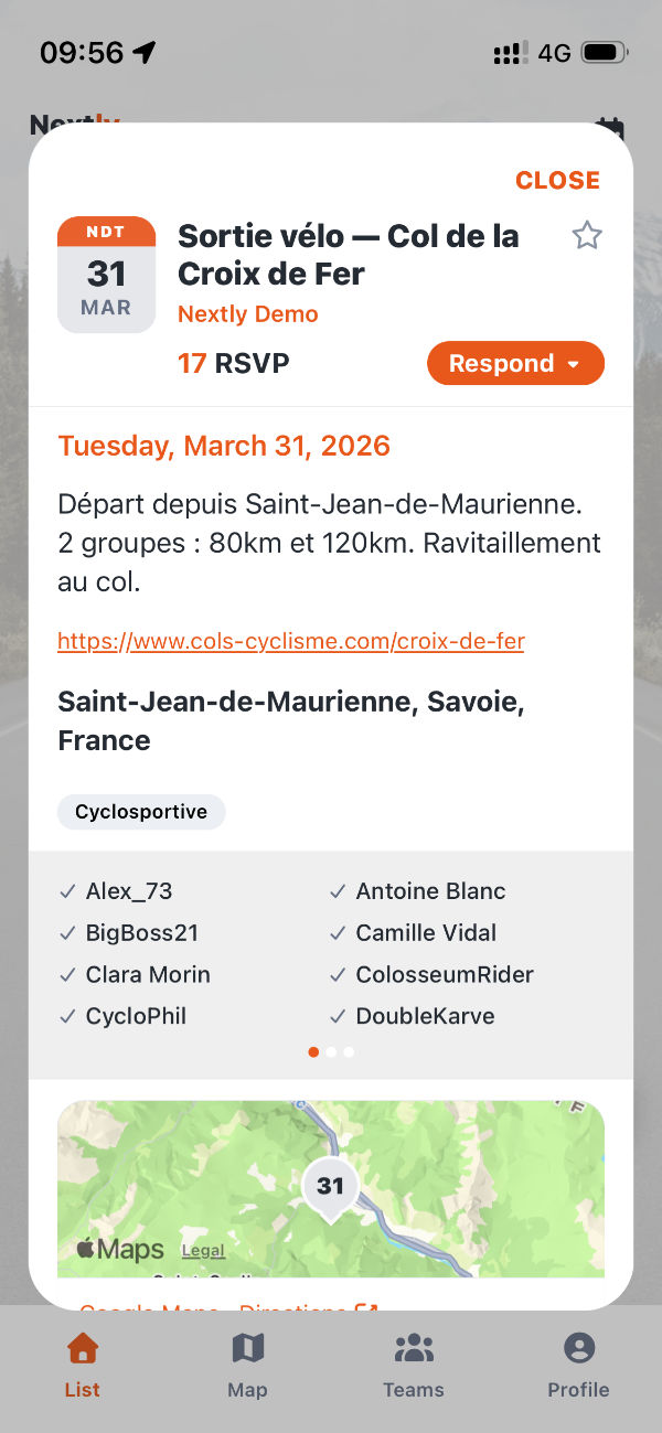 Ecran RSVP