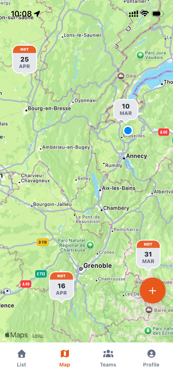 Vue carte
